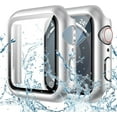 thumbnail image 1 of XiHAMA Waterproof Case Compatible with Apple Watch SE (2nd Gen) Series 6 5 4 Screen Protector, Tempered Glass Hard PC Bumper Face Cover, 1 of 7