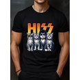 thumbnail image 1 of Cotton Tee Shirt - Bold Graphic Design, Mens Short Sleeve, Ultra-Comfortable, Perfect for Summer & All Season, Hiss Funny Cat, 1 of 5
