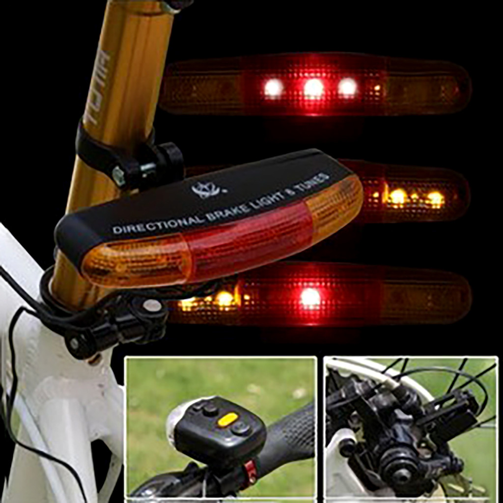 Jungdeepe LED Bike Turn Signal Directional Brake Light Lamp 8 sound ...