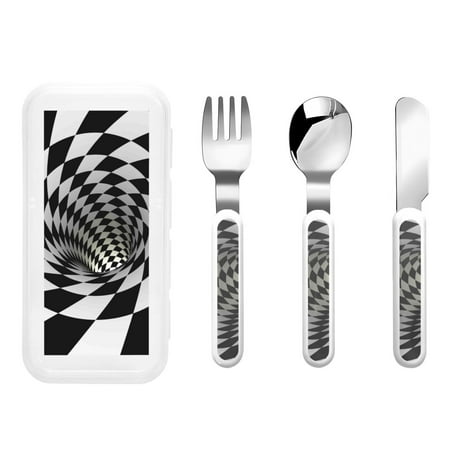 

Daiia 3D Vortex Illusion for Stainless Steel Kids Silverware Set - Children’s Utensil Set - Children s Knife Fork And Spoon Set - Metal Kids Cutlery Set