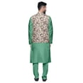 thumbnail image 3 of Atasi Solid Kurta Pajama & Printed Nehru Jacket Set For Mens Party Wear, 3 of 3
