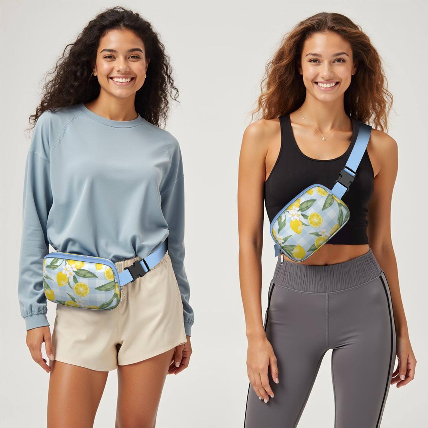 Sunny Lemons Fanny Pack – Retro-Inspired Fruit Belt Bag with Cute Vintage Lemon Pattern