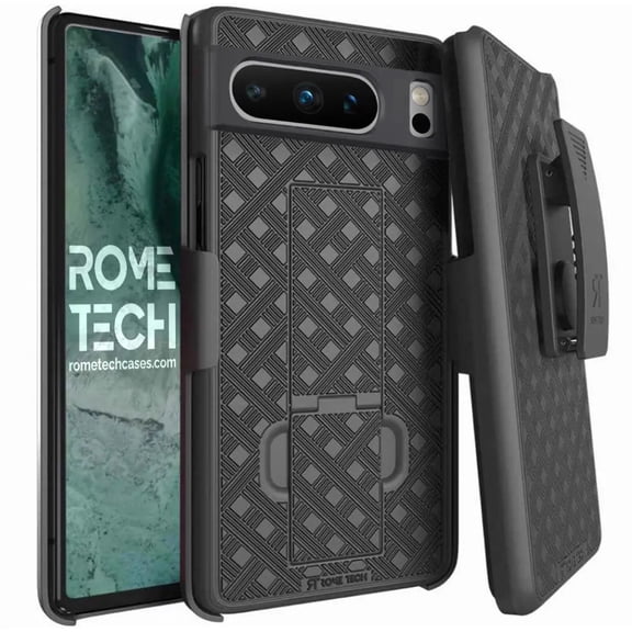 Rome Tech for Google Pixel 8 Pro (2023) Shell Holster Combo Case - Black