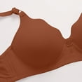 thumbnail image 4 of Lumtrix Scalloped Lift Bras Women Soft Jelly Push Up Wireless Bra Supportive V Neck No Underwire Seamless Tshirt Bralettes Brown 42, 4 of 5
