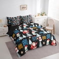 thumbnail image 3 of Feelyou Merry Christmas Child Bedding Comforter Set 7-Piece, Magic Santa Claus King Bedding Sets, Xams Tree Lodge Cabin Reversible Bed Sheets, Breathable Home Decor, 3 of 7