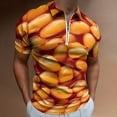 thumbnail image 2 of Baked Beans Men Zipper T-shirt Summer Casual Short Sleeve T-shirt Top, 2 of 7