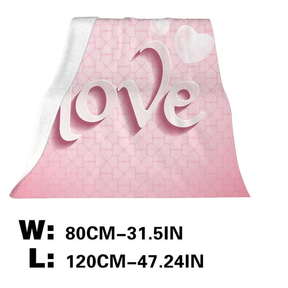 Valentines Day Love Flannel Blanket Office Nap Blanket