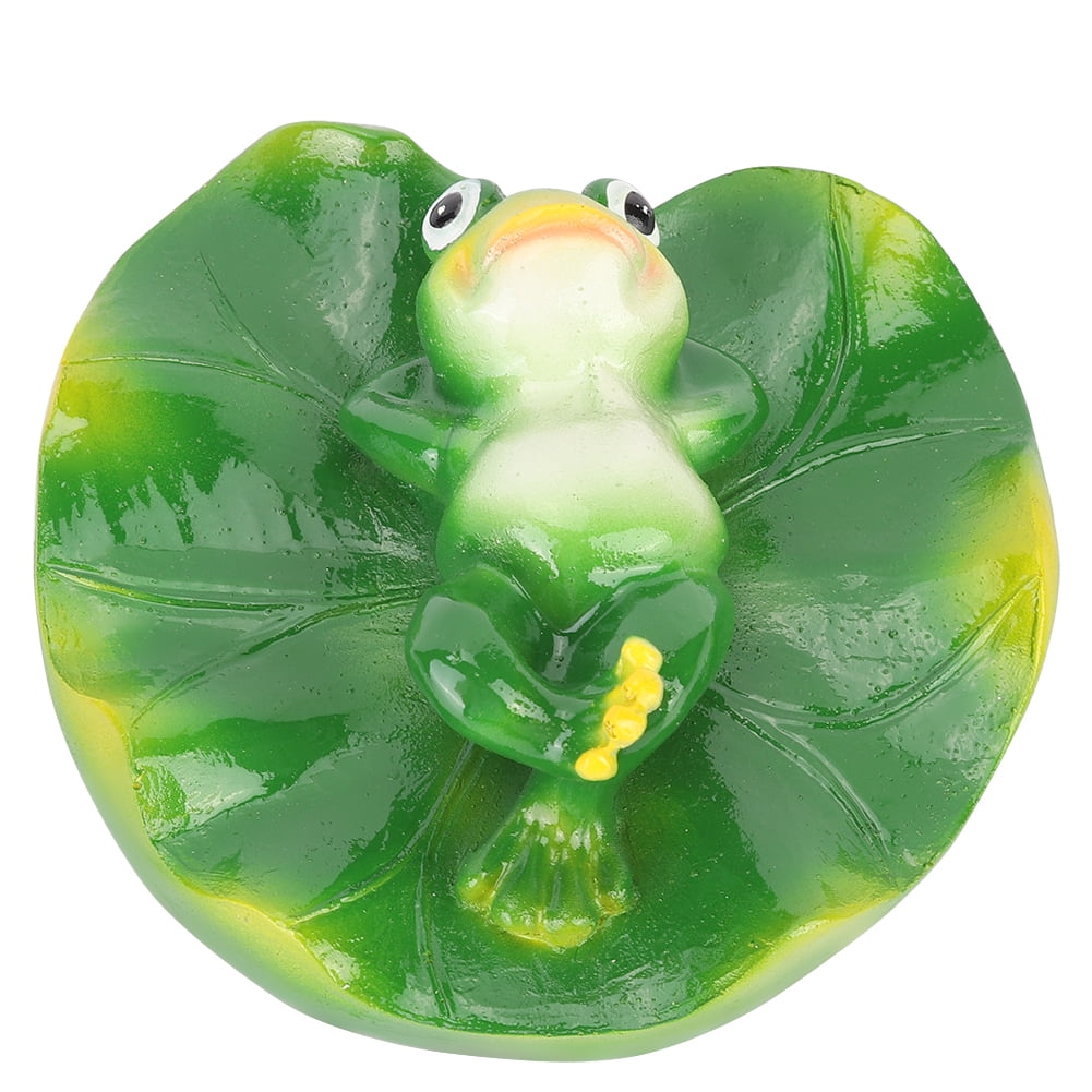 ACOUTO Simulation Artificial Floating Water Lotus Leaf Frog Amimal Pond Fish Tank Decoration For Swimming Tool Home Office