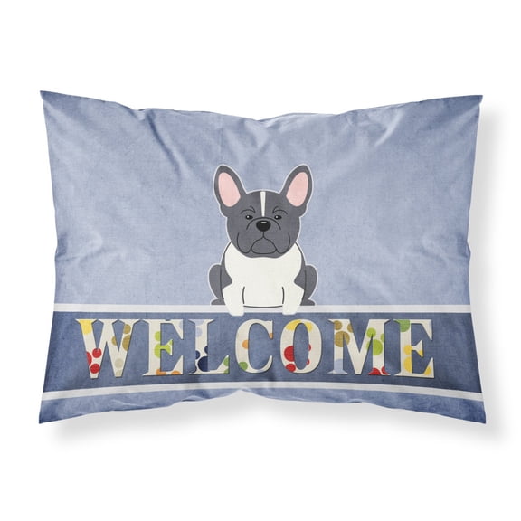 Carolines Treasures BB5593PILLOWCASE French Bulldog Black White Welcome Fabric Standard Pillowcase Standard multicolor