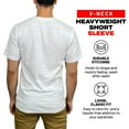 thumbnail image 3 of Access Men's Heavyweight Short Sleeve Cotton V-Neck T-Shirt (Pack of 3) (White, Large) AT37, 3 of 8
