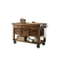 thumbnail image 4 of ACME Kaif 3-Drawer Wooden Kitchen Cart with 3 Baskets in Distress Chestnut, 4 of 9