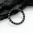thumbnail image 2 of BM25 Blackline Twisted Metal Seamless Clicker Hoop Ring, 2 of 3