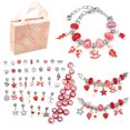 thumbnail image 1 of Kit de fabricación de pulseras Joyas DIY Cuentas Colgantes Set Cumpleaños Navidad Dar gracias Regalo Artesanía Accesorio Suministros para manualidades Rojo Inevent HA009248-04B, 1 of 2