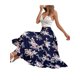 thumbnail image 5 of VISgogo Falda larga para mujer, cintura elástica, estampado floral, volantes, dobladillo grande, línea A, faldas casuales, S/M/L/XL VISgogo  moda, 5 of 7