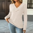thumbnail image 5 of SUNBS Womens Long Sleeve Shirt for Women Fashion V Neck Sweater Tunic Tops Dressy Casual Work Blouse Trendy Fall Winter Clothing, 5 of 8