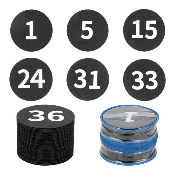 Marcadores circulares numerados para alfombra QKEL, 36 piezas, 10 cm