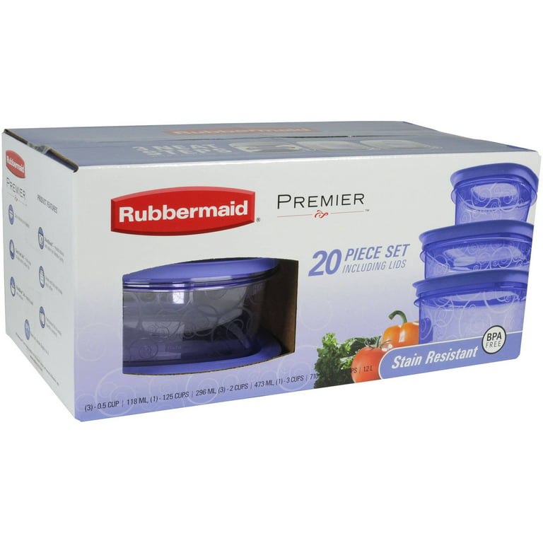 Rubbermaid Premier 16-Piece Set, Purple - Walmart.com  Rubbermaid, Food  storage container set, Container set