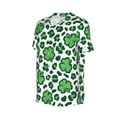 thumbnail image 2 of Balery Leopard print St. Patrick's Day Baseball Jersey for Men Casual Button Down Shirts Short Sleeve Active Team Sports Uniform-Small, 2 of 9