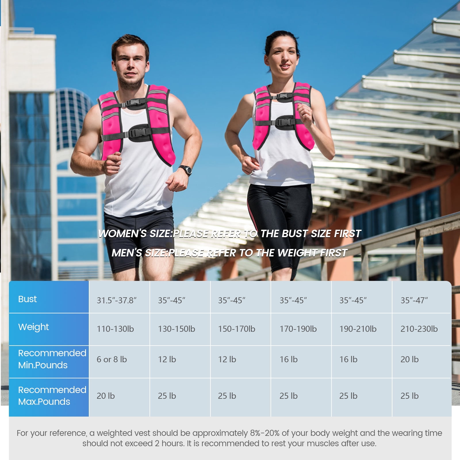 Weighted Vest Pink 12 Lb Weight Vest for Woman Men Sport Weighted Vest with Reflective Stripe Adjustable Buckle Straps Mesh Pocket for Strength Training Running