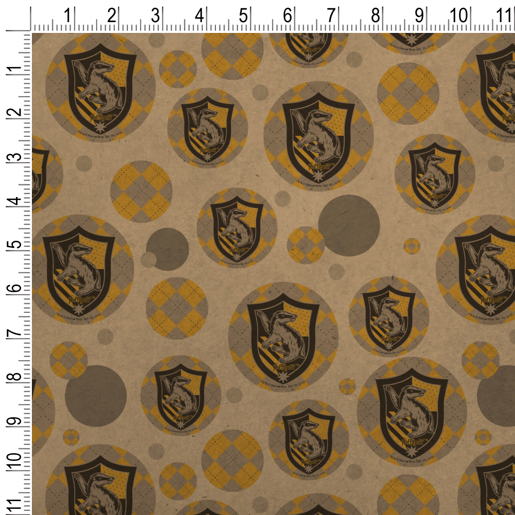 Harry Potter Hufflepuff Plaid Sigil Premium Kraft Gift Wrap Wrapping Paper Roll