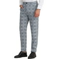 thumbnail image 4 of Lars Amadeus Men's Classic Plaid Dress Flat Front Checked Office Prom Trousers, 4 of 6