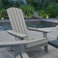 thumbnail image 5 of Merrick Lane Set of 4 Poly Resin Folding Adirondack Lounge Chair - All-Weather Indoor/Outdoor Patio Chair in Gray, 5 of 16