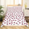 thumbnail image 2 of Kawaii Love Pattern Bed Sets Pink White Duvet Cover For Valentine'S Day Gift Cute Love Heart Comforter Cover Girly Love Geometric Bedding Set Luxury Soft Quilt Cover Home Dorm Decor,Queen Size, 2 of 6