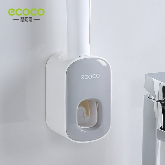 ECOCO Distributeur Automatique de Dentifrice Montage Mural Accessoires de Salle de Bain Porte-Brosse à Dents Squeezer Dentifrice Étanche