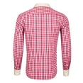 thumbnail image 6 of VeFlora Kids Oktoberfest Lederhosen Shirt, Boys Traditional Bavarian Plaid Stand Collar Long Sleeve Shirt, Lightweight Casual Top for Party and Daily Wear(Red1/12-13 Years), 6 of 6