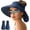 Blue+blue, variant on Sun Hats for Women Wide Brim Roll-Up Beach Ponytail Hat Packable Foldable Travel Straw Visor
