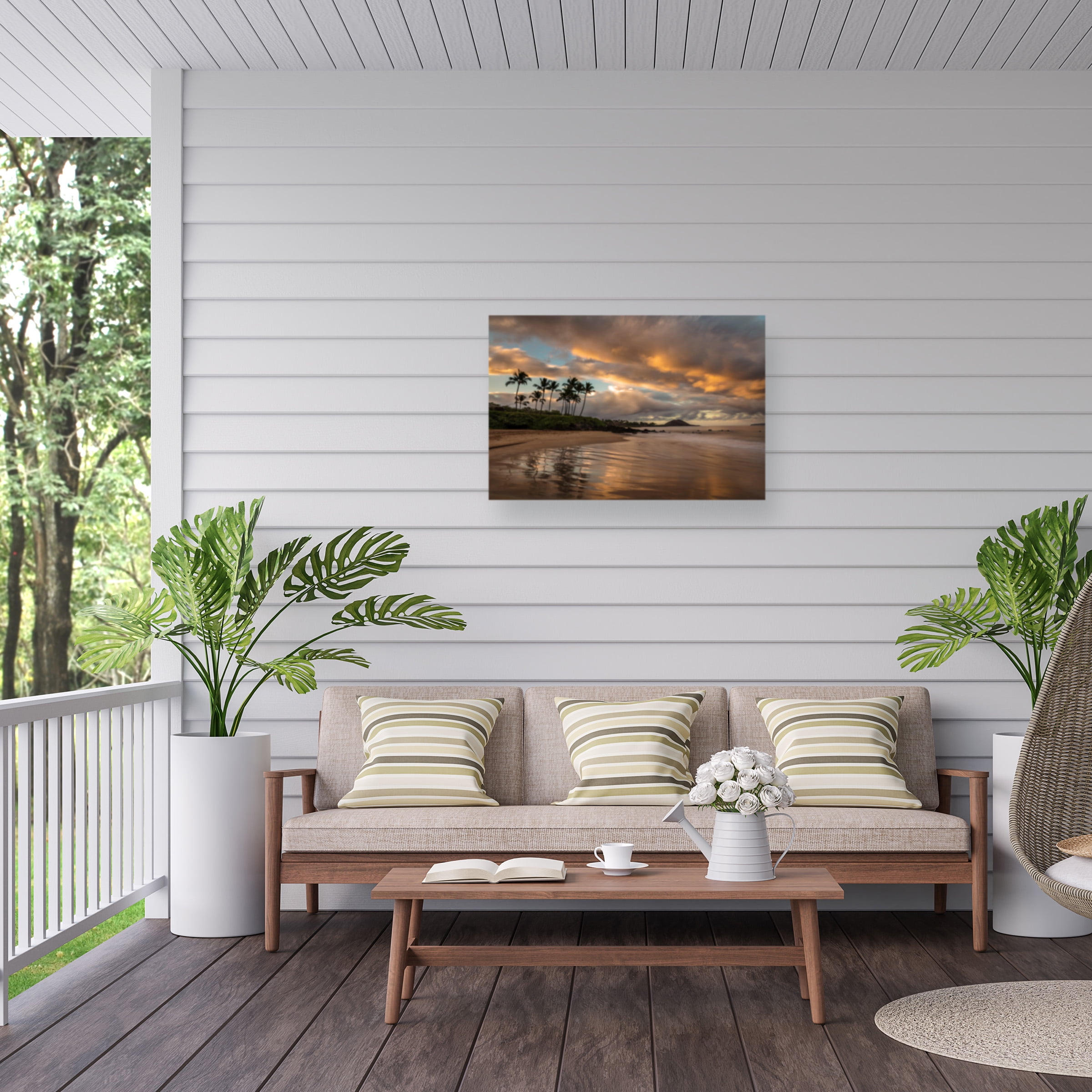 Pierre Leclerc 'Tropics Sunrise' Outdoor Canvas 30x47