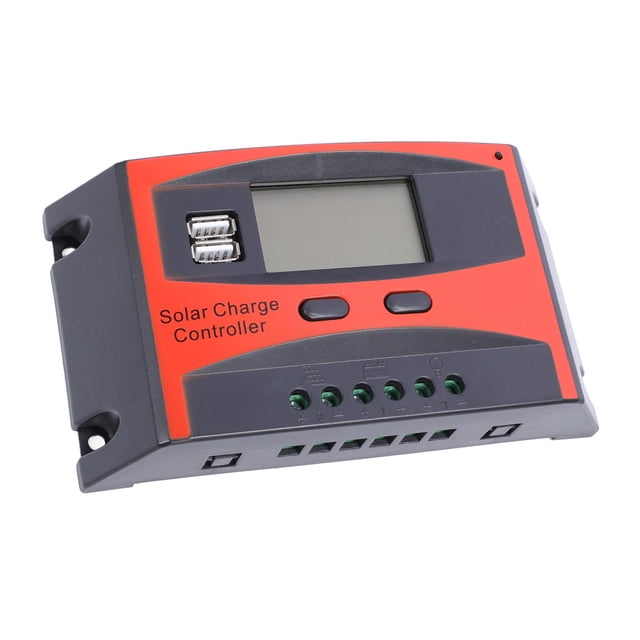 12V 24V Solar Panel Regulator,USB Ports Solar Controller with 3 Stage Charging Management IOS Charging Support for Photovoltaic Systems