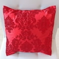thumbnail image 2 of Flocked Damask Decorative Throw Pillow/Sham Cushion Cover Red on Red, 2 of 2
