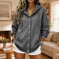 thumbnail image 4 of GUACER Women's Hooded Button Down Sweatshirts Drawstring Long Sleeve Tops with Pockets Oversized Fall Winter Coats, 4 of 6