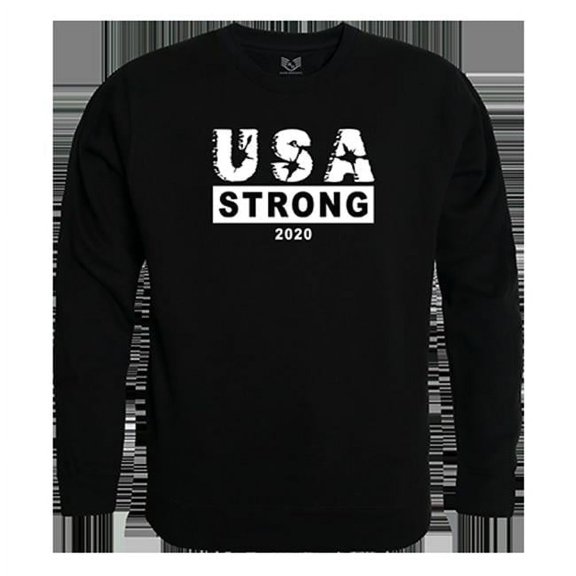 USA Strong 3 Graphic Crewneck Sweatshirt, Black - Large