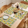 thumbnail image 5 of Summer Flowers Placemats Set of 1, Pink Floral Yellow Lemons Leaves Green Pastoral Non-Slip Place Mats Washable Table Mats for Kitchen Dining Table Decorations Indoor/Outdoor, 5 of 9