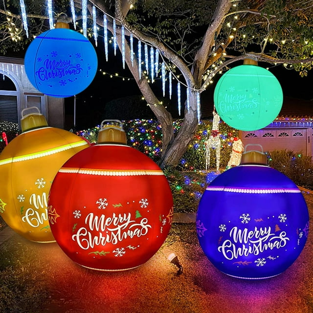 Bola de Navidad inflable, bola de Navidad inflable iluminada de PVC, decoraciones navideñas para exteriores, materiales ecológicos Jadeshay A