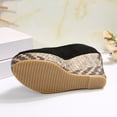 thumbnail image 5 of Miluxas Women's Peep Toe Wedge Heel Pumps, Suede Platform Wedges with Woven Heel, Elegant Peep-Toe Shoes for Work, Party, Wedding, formal & Casual Wear Black 6(37), 5 of 9