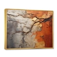 thumbnail image 2 of Designart "Orange Grey Abstract Redwood Tree composition" Modern Floater Framed Wall Art Living Room, 2 of 7