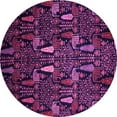 thumbnail image 1 of Ahgly Company Indoor Round Abstract Pink Modern Area Rugs, 6' Round, 1 of 4