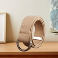 thumbnail image 3 of HJQEQVD Canvas Belt Belt for Men Women with Metal Double D Ring Buckle Casual Pants Canvas Belt D Buckle Half Ring 48inch（Khaki）, 3 of 5