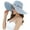 Blue, variant on dianhelloya Colorful Stone Decor Round Dome Foldable Straw Hat Women Big Brim Floppy Sun Hat Beige