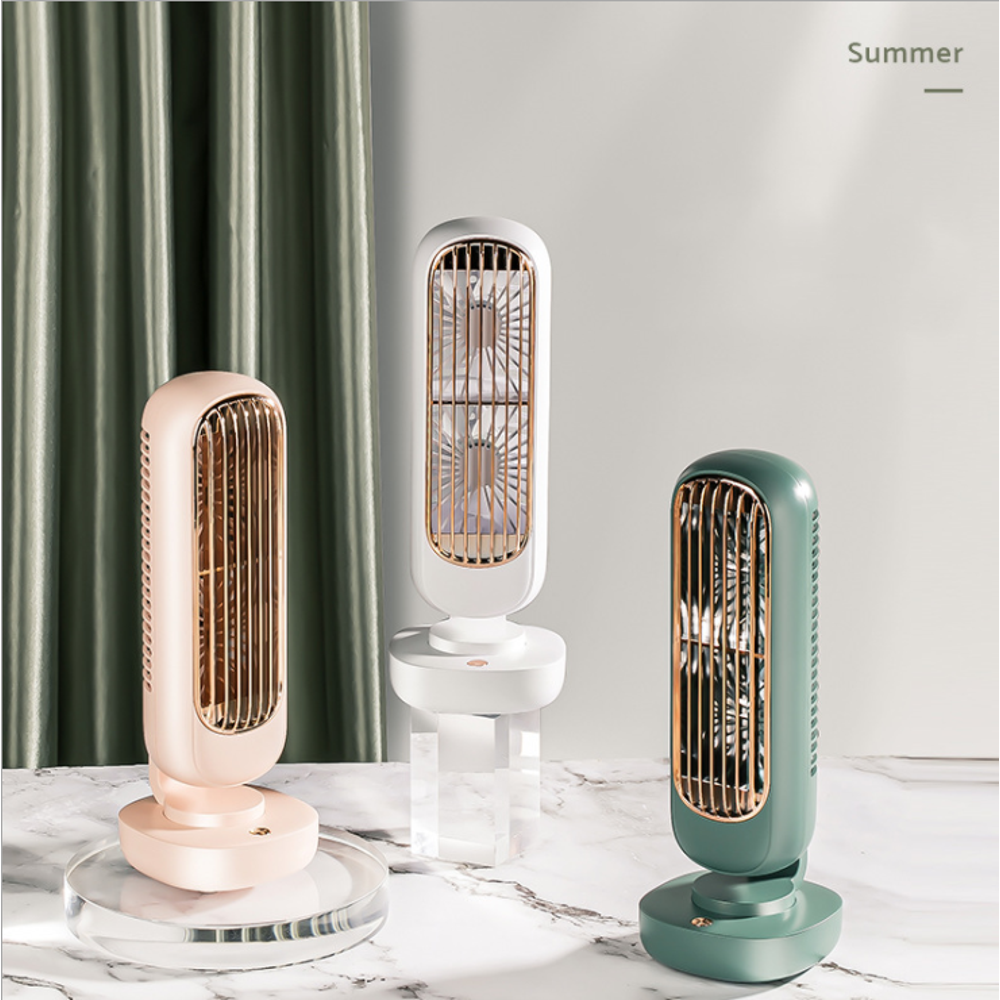 Portable Doubleleaf Tower Fan, Desktop Fan, Vertical Retro