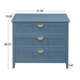 thumbnail image 2 of 3-Drawer Cabinet, Retro Style Sideboard with Metal Handle, Vintage Storage Cabinet for Entrance, Dinning Room, Living Room, Blue, 2 of 9