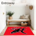 thumbnail image 3 of ODIKA 5'x7' Machine Washable Non-Slip Area Rug, Playful Sea Creature Latch Hook Featuring Dynamic High Traffic Rug, Red, 634059, 3 of 7