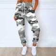 thumbnail image 2 of SnnmBlm Women's Camouflage Cargo Jogger Sweatpants - Cotton - for Travel, and Everyday Wear Gray M, 2 of 7