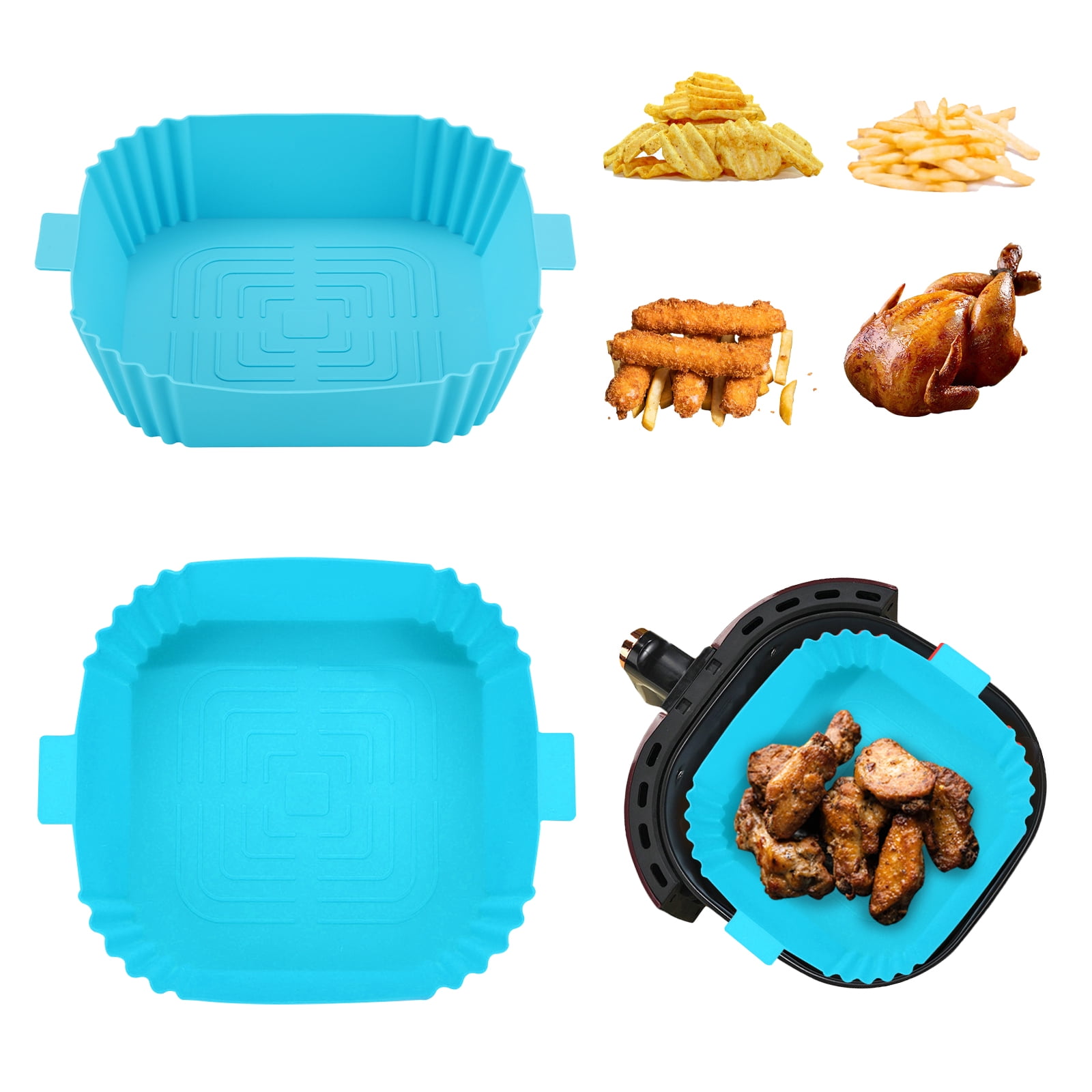 Air Fryer Silicone Pot, 7.8inch Reusable Air Fryer Liners, Air Fryer