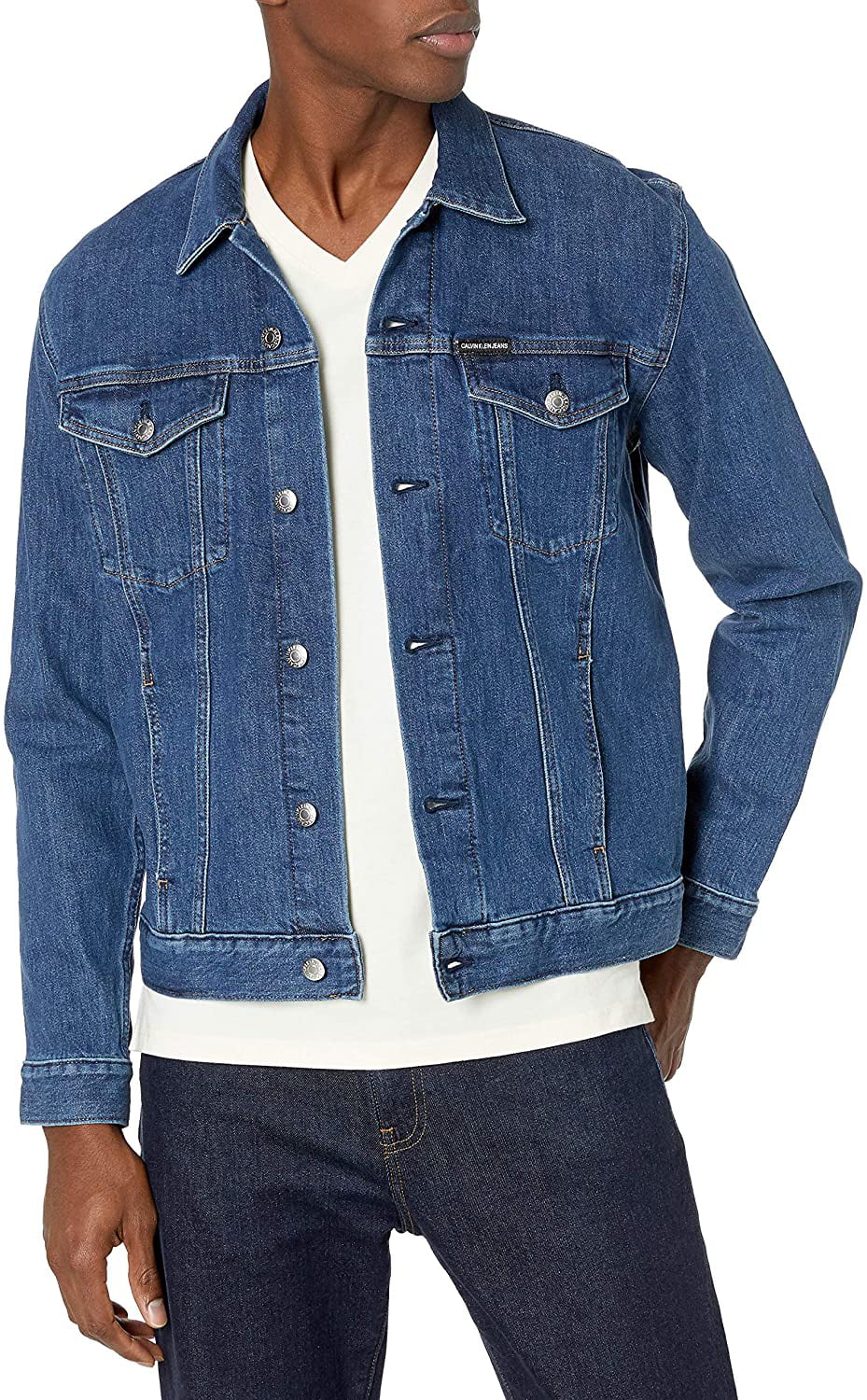 calvin klein jeans men's classic denim trucker jacket