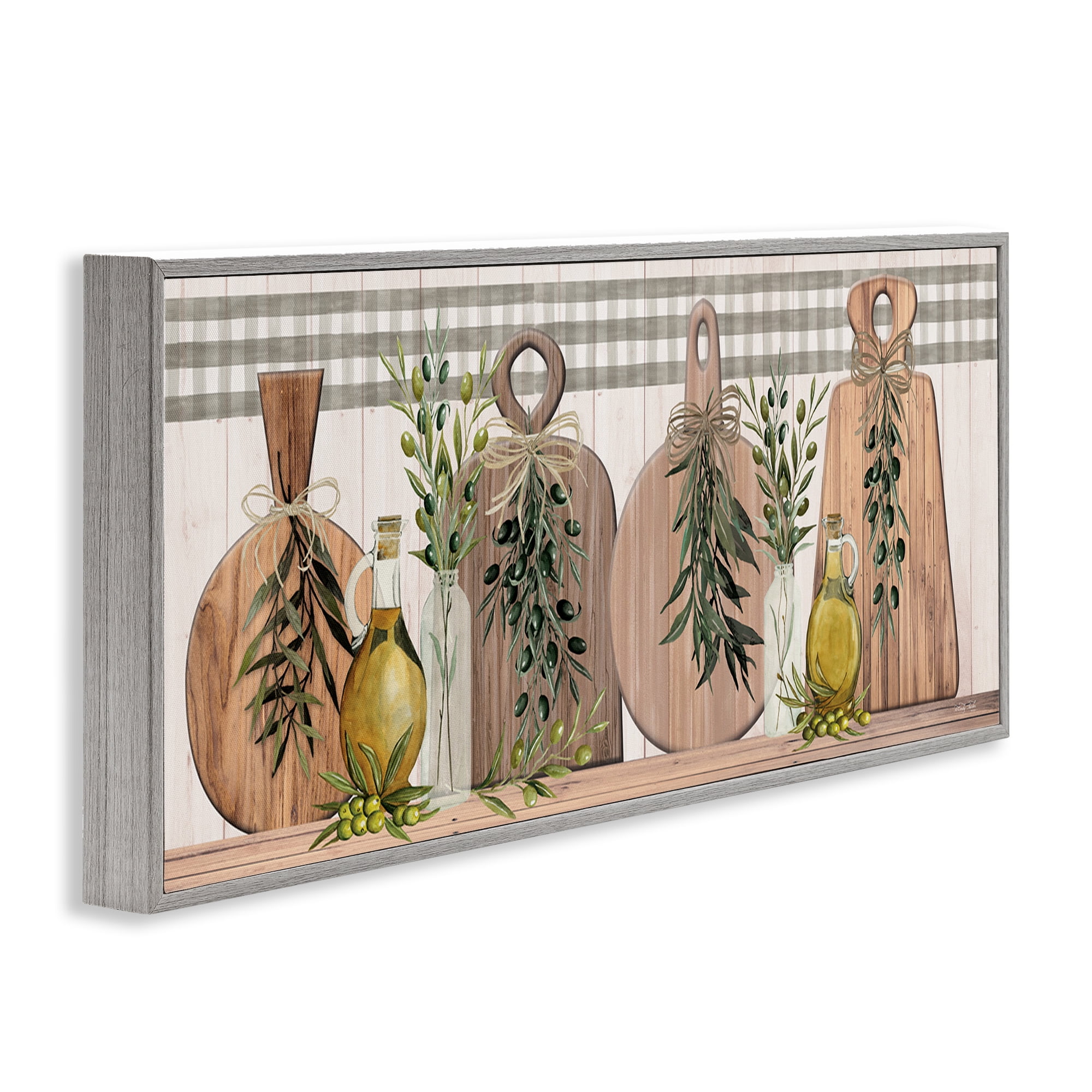 Stupell Industries Rustic Cutting Boards Food & Beverage Painting Gray Framed Art Print Wall Art, 24 x 10