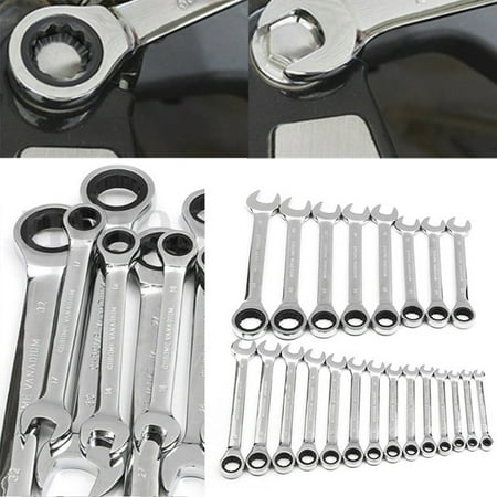 

(12mm)6mm-32mm Steel Metric Fixed Head Ratchet Spanner Gear Wrench Hand Nut Tools